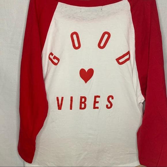 Red and White “Good Vibes” Shirt - Picture 4 of 4